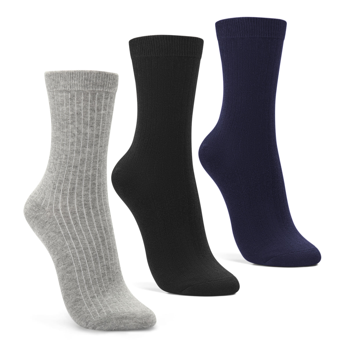 Womens Long Casual Crew Socks 3 Pack