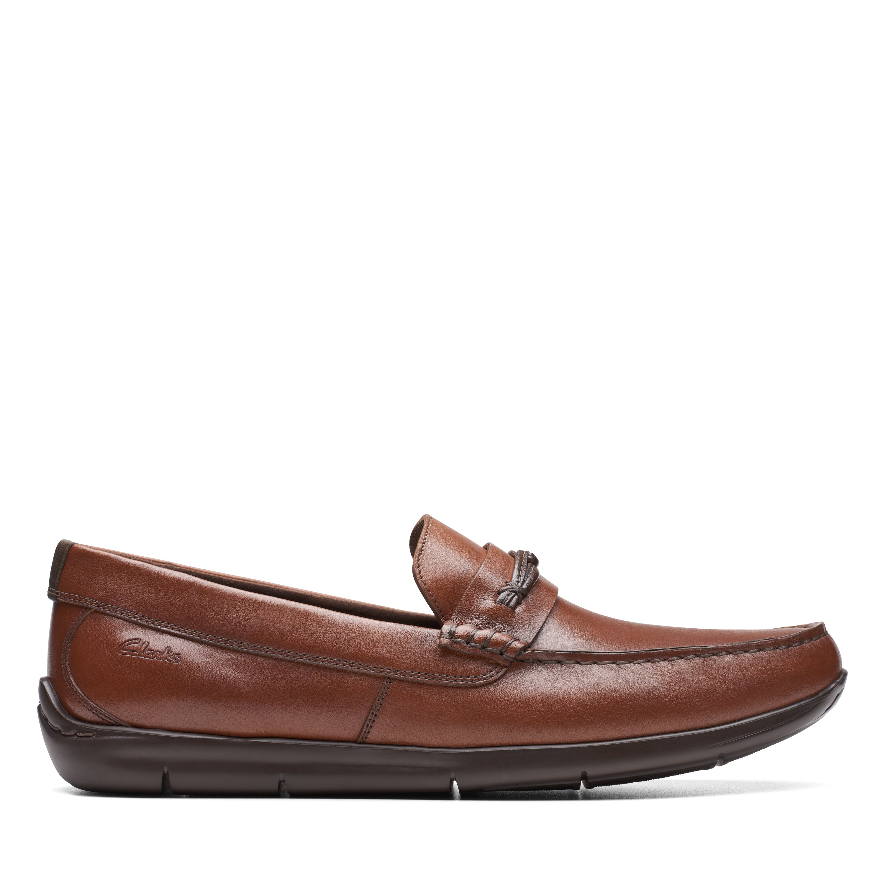 Clarks brown online loafers mens