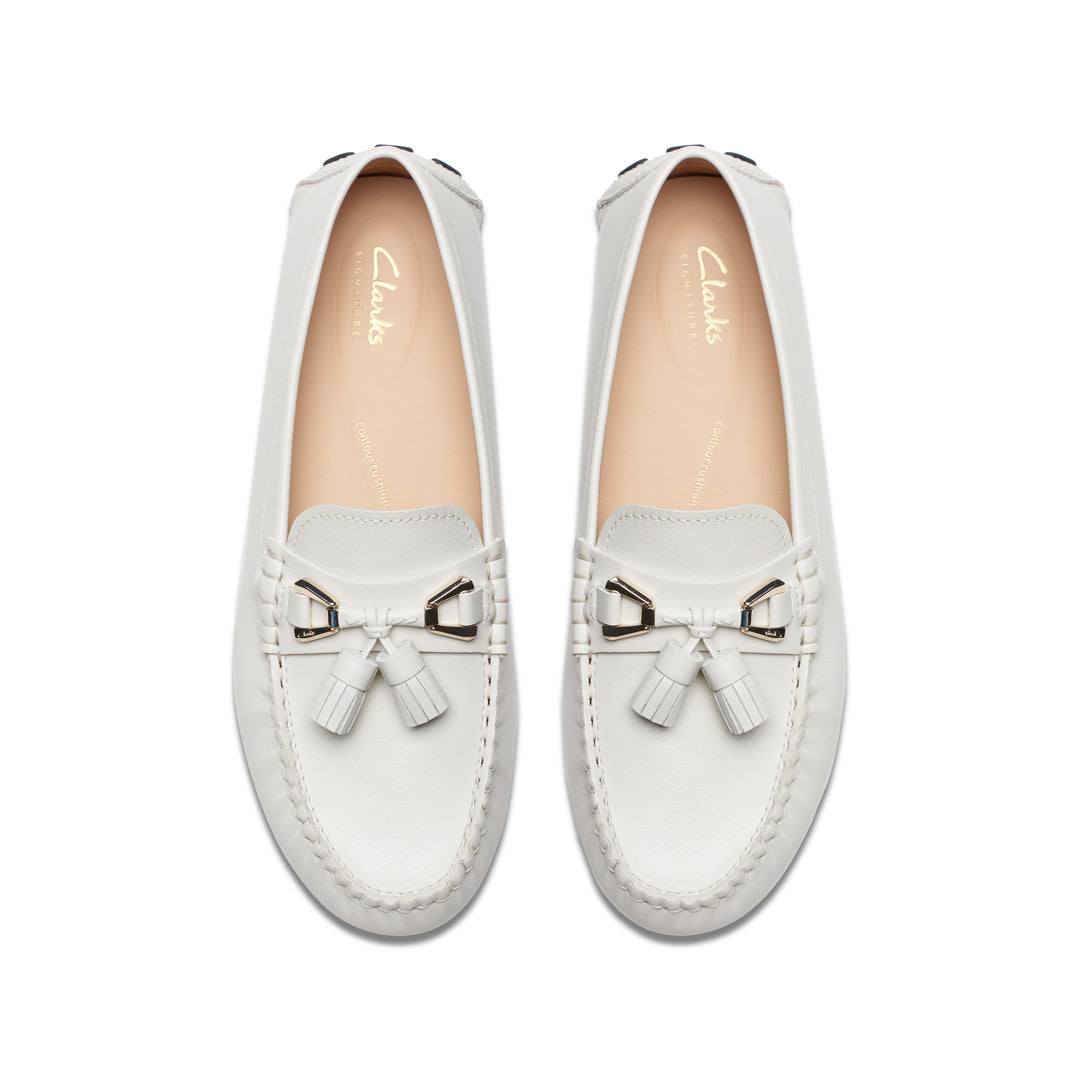 Clarks white loafers best sale